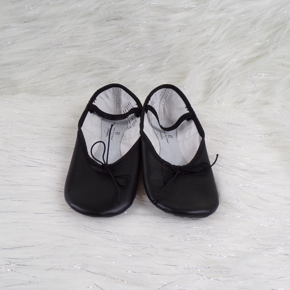 Girls Black Ballet Dance Flat Shoes - Picture 6 of 6